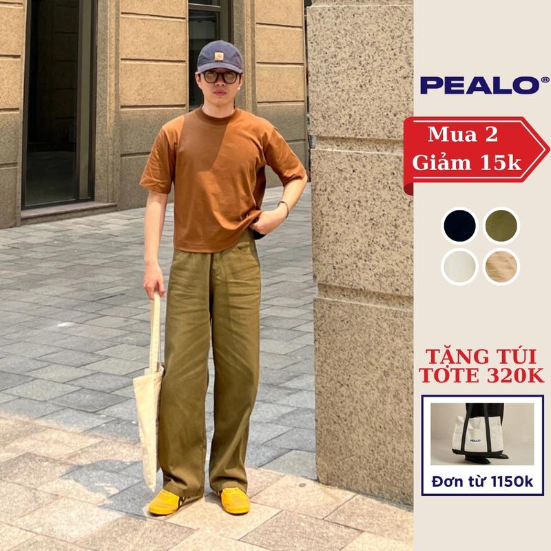 Quần kaki ống suông nam PEALO casual pants trơn basic chất liệu mới Loose Pants phong cách Minimalism Menswear