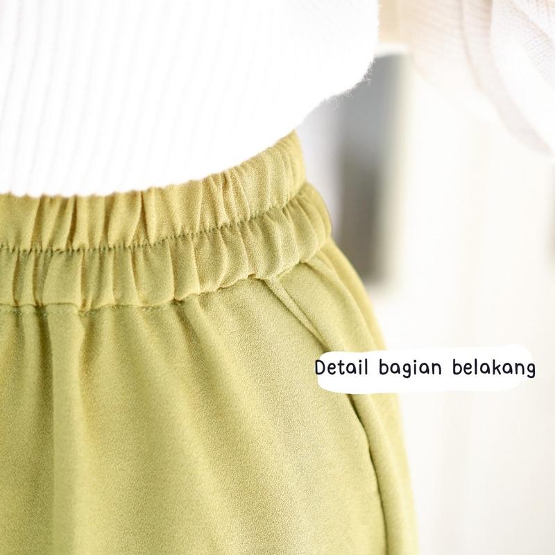 Olin Skirt / Rok Ruffle / Rok Korea Polos Cantik Karet 5