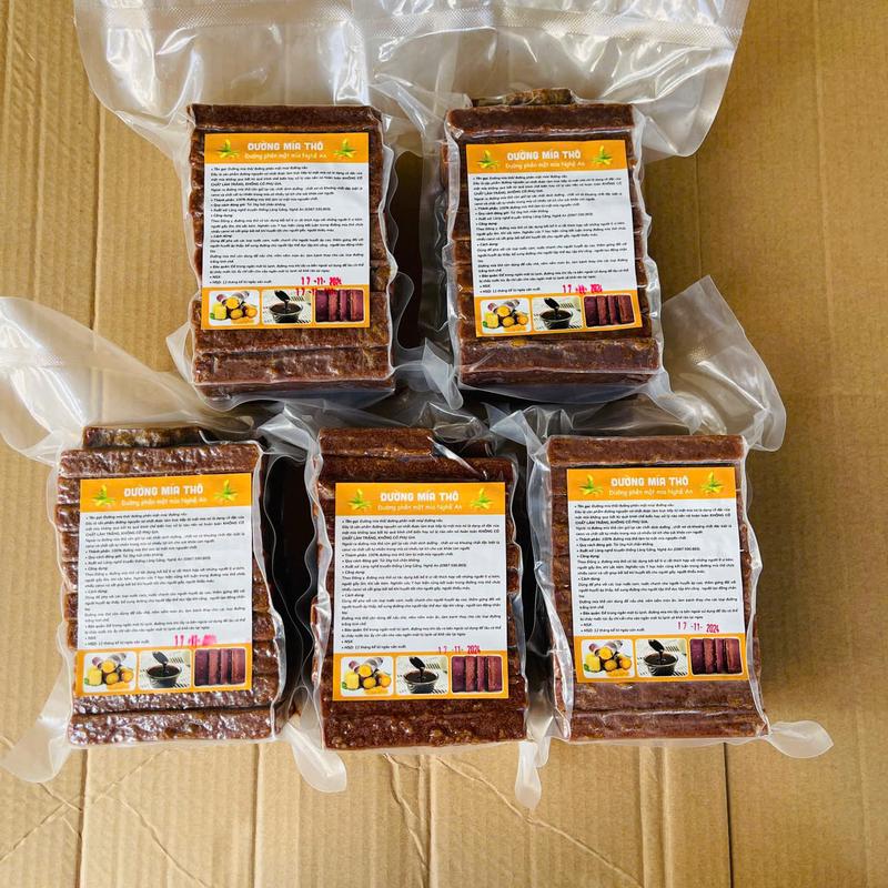 Đường Mía Thô Combo 5Kg Đường Phên Mật Mía Nghệ An Sản Xuất Từ Mật Mía Nguyên Chất Thơm Ngon Không Phụ Gia Hoá Chất- Bịch 1Kg