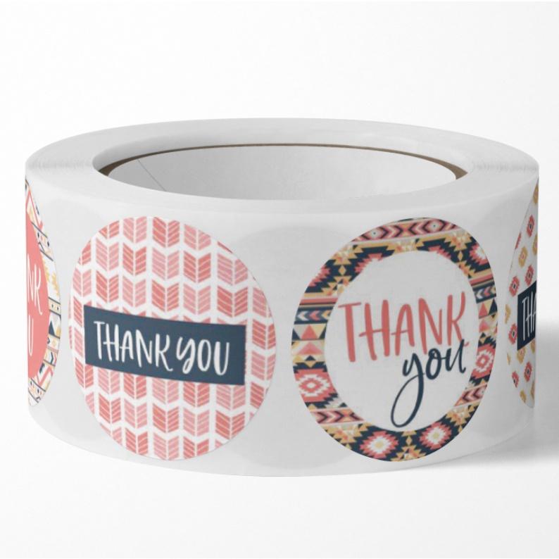 BISA COD 5195 Sticker Label PackagingTulisan Thank You isi 500 pcs Foto Roll Stiker  Stationery Paper 4