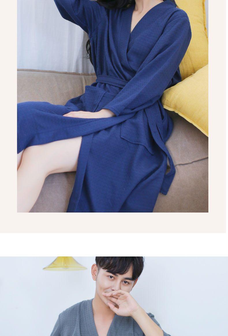 Product Introduction of [HTK 1189 People] Nightgown Women's Summer Thin Bathrobe Water-Absorbing Quick-Drying Couple Bathrobe Men's 100.00kg Mid-Length Plump Girls Pajamas plus Size 21