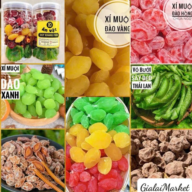 Mứt Omai MIX Vị (ĐÀO VÀNG, ĐÀO XANH, ĐÀO HỒNG, KIWI, XÍ MUỘI) loại ngon date mới