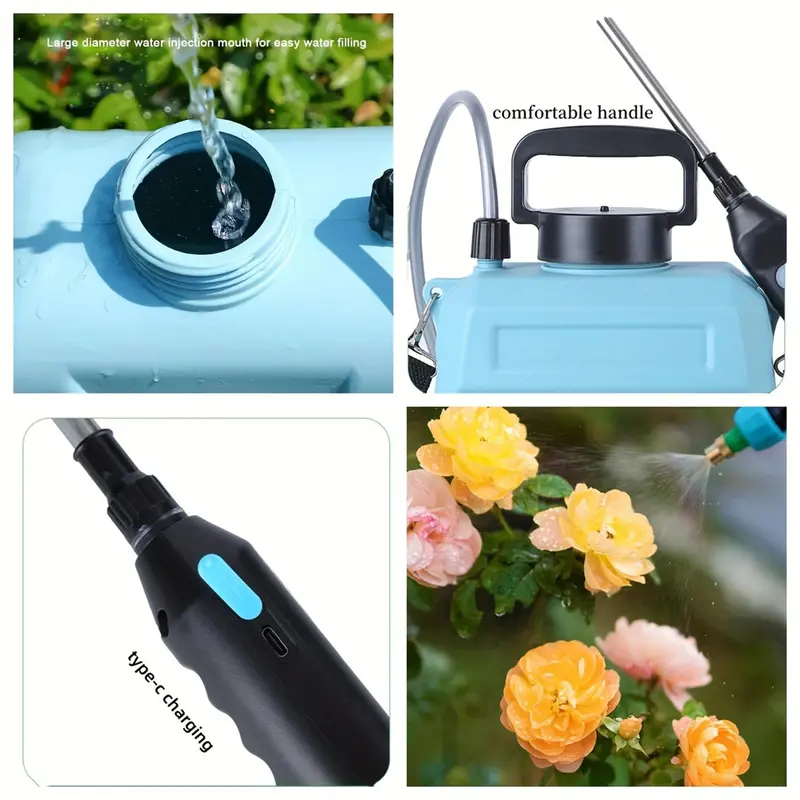 Portable Electric Sprayer, USB Rechargeable Sprayer with Adjustable Nozzle, Garden Watering Tool, Water Sprayer for Garden, Home, Farm 2