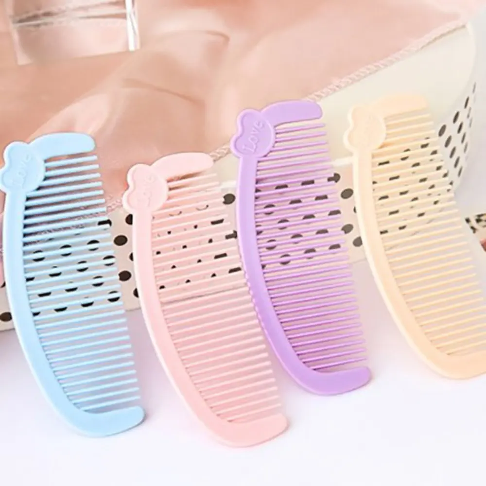 Cute Plastic Cartoon Love Mini Comb Mini Cartoon Love Children Baby Girl Hair Comb Wear Resistant Hair Comb