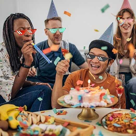 COD Kacamata Hitam Thug Life Pixelated Lucu Unik Meme Cosplay Party Pria Wanita Dewasa Anak Anti Sinar UV Protection Sozzy