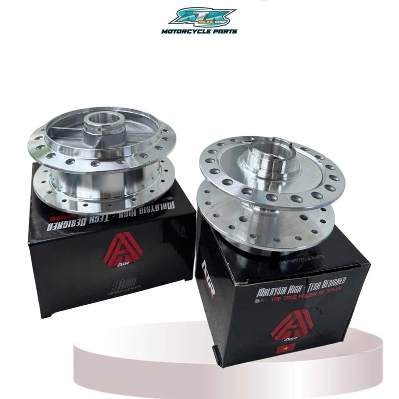 Cặp Đùm Mạ Crom Dành Cho Wave 1 Đĩa Và Đùm Hiệu AT Racing.Phụ Kiện Phụ Tùng