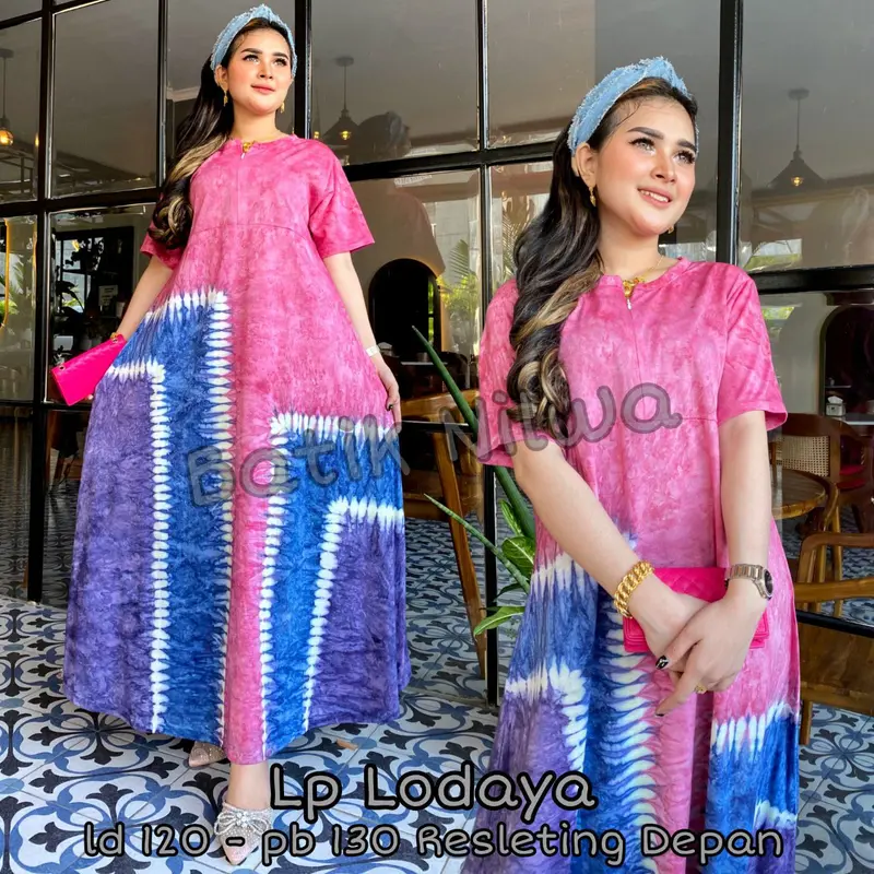 DASTER KAOS KATUN JUMBO TERBARU PANJANG LENGAN PENDEK MOTIF ABSTRAK BUSUI Katun Kain Wanita Nyaman Santai 3