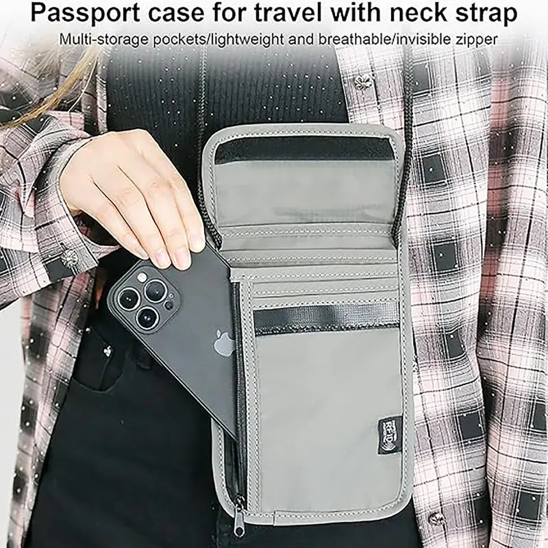 Multi-functional Passport Bag, 1 Count Portable Anti-theft Card Bag, Traveling Storage Bag for Home & Travel, Travel Essentials 6