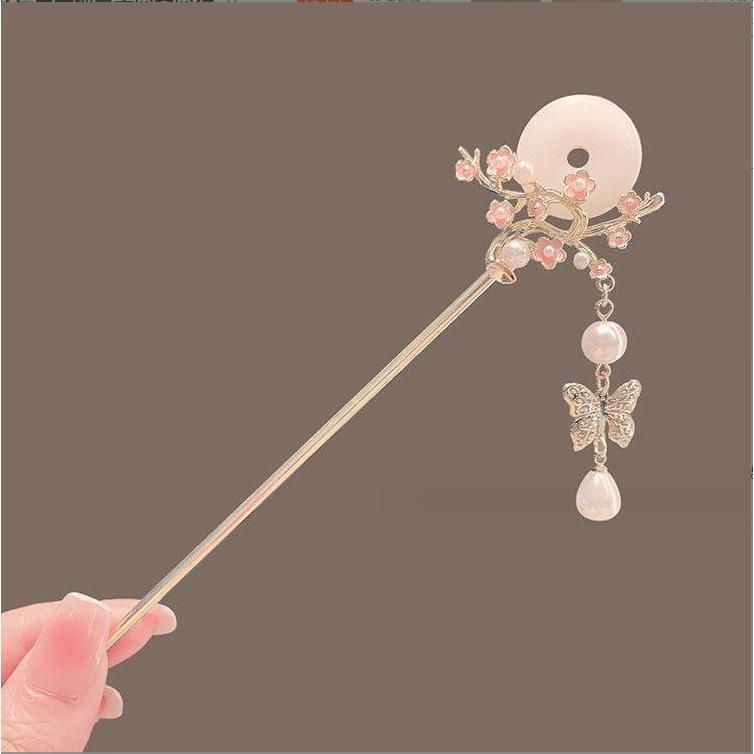 Kẹp Tóc, Phong Cách Trung Quốc Mới Cao Cấp, Kẹp Tóc Hoa Huệ Trong Thung Lũng, Siêu Thanh Lịch, Kẹp Tóc Tua Rua Lắc Bước, Phong Cách Cổ Trang, Phụ Kiện Tóc Hanfu, Mũ Cài Tóc 7