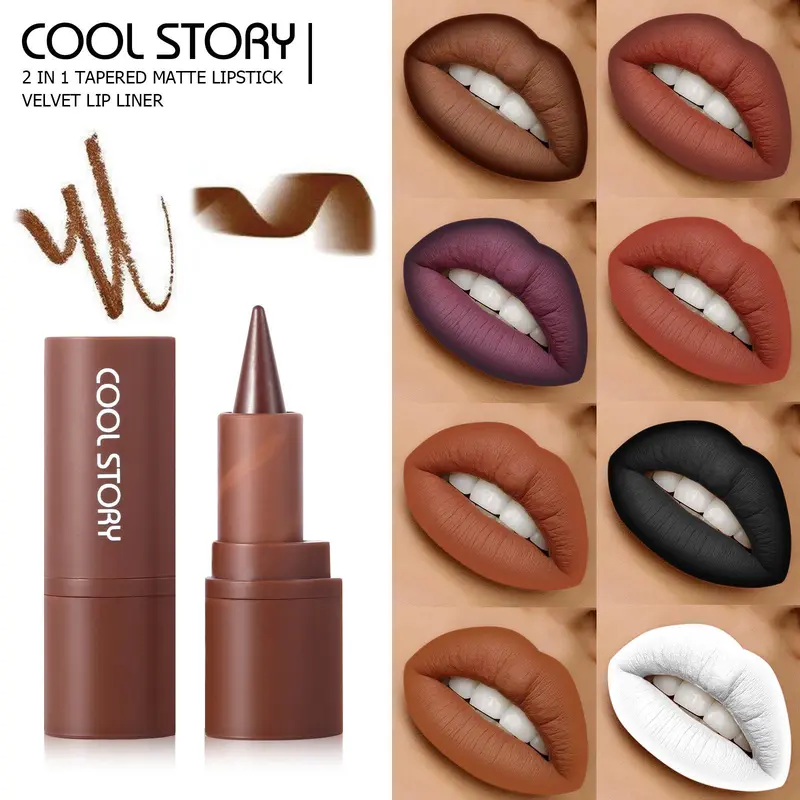 3 in 1 Eyebrow Pencil & Eyeliner & Lip Liner, 1 Count Waterproof Matte Finish Eyeliner Pen, Multi-use Makeup Tool for Women, Cosmetic 8