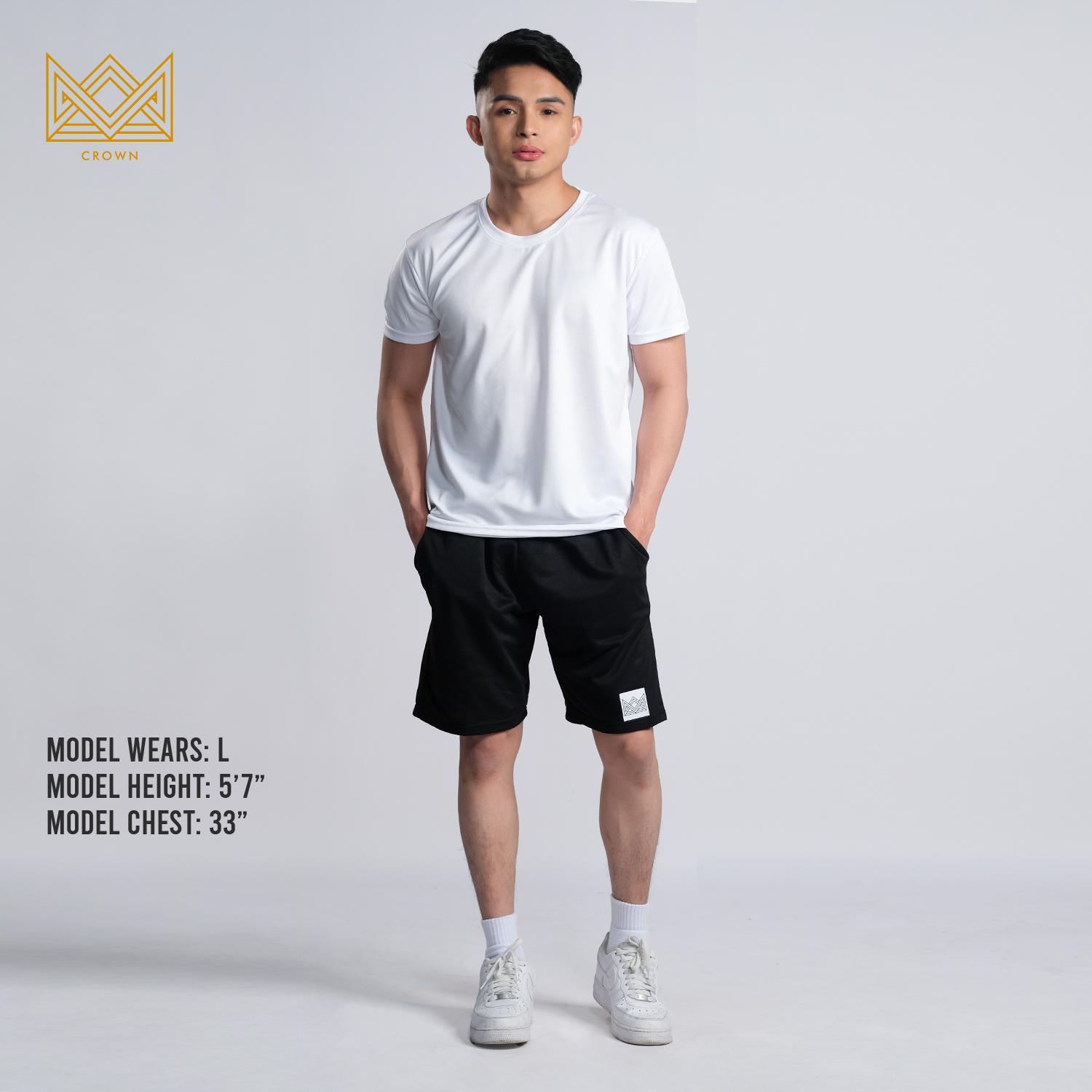 Crown Mens Drifit Round Neck Tshirt for Men Active Wear Quick Dry Sports Summer Tops Outfit Black_voghion.com