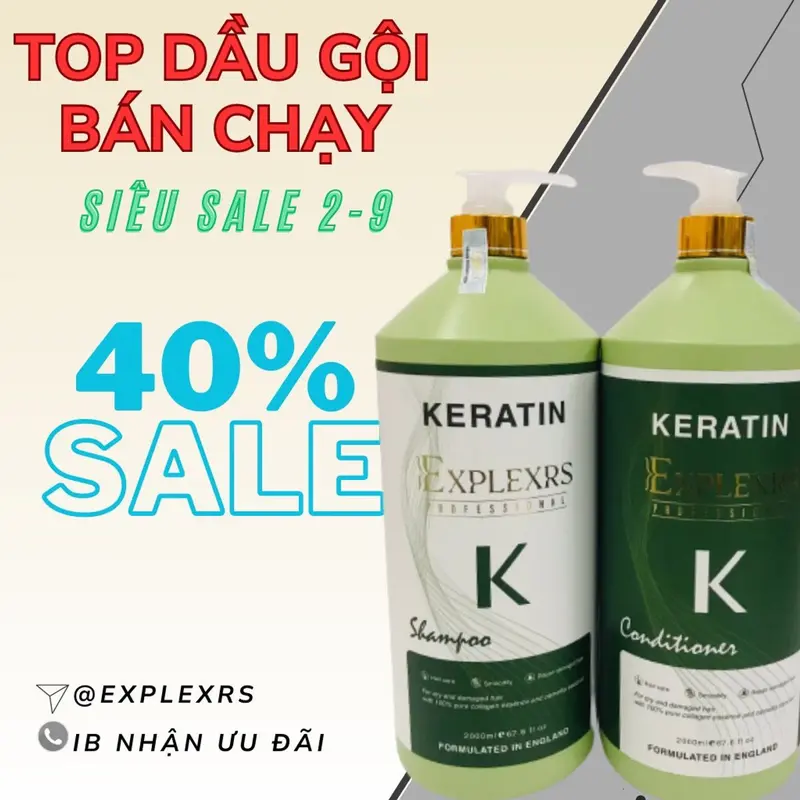 Dầu Gội Đầu Nữ Keratin K Explexrs Dầu Gội Gàu Collagen Keratin K 2000ML | Giảm Rụng Tóc, kícḣ Mọc Tóc, Phục Hồi Tóc Hư T _ 1