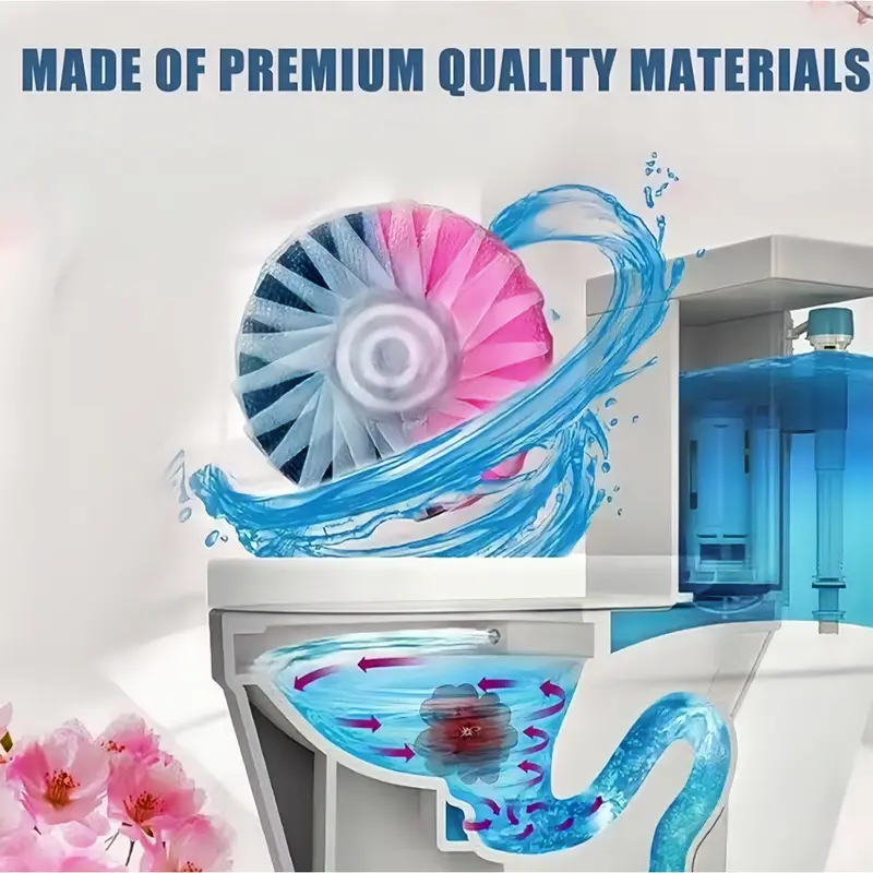 Viên Xả Bồn Cầu Bong Bóng Xanh Biển Hương Thơm Hoa Hồng Hiệu Quả - Giảm Bám Dính Vết Bẩn, Loại Bỏ Mùi Hôi viên 40G Làm Sạch 1