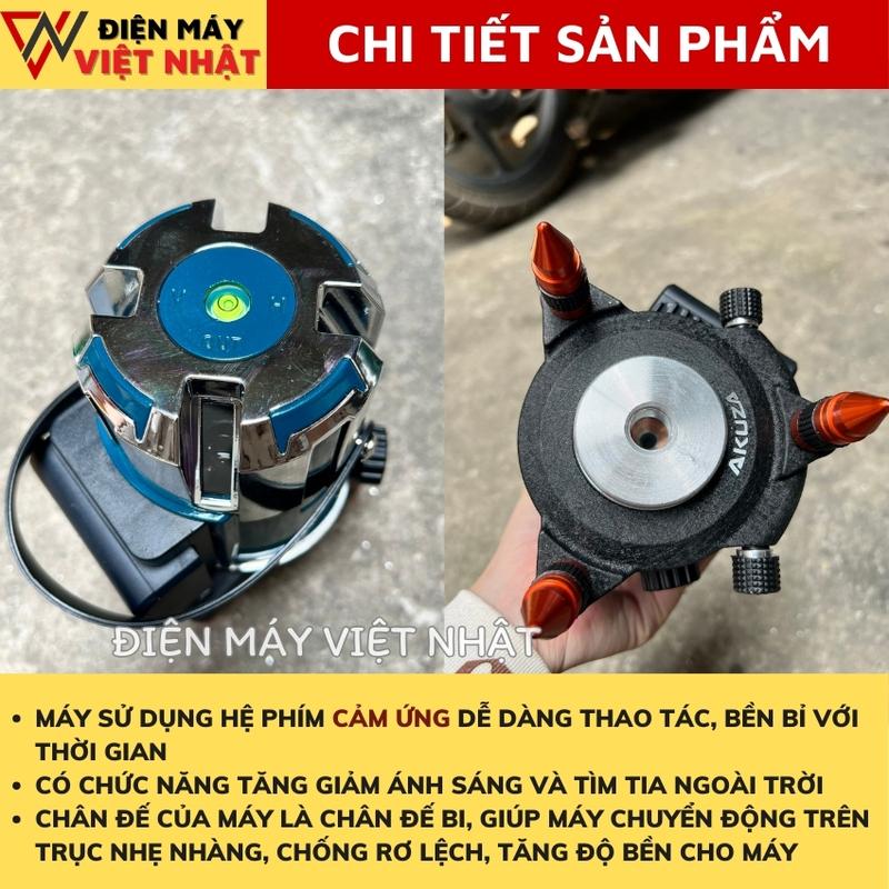 Máy cân bằng laser 5 tia xanh đế xoay tự động Akuza S600X bóng Led 3
