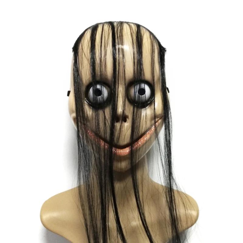 Product Introduction of Mặt Nạ MO MO Kinh Dị Halloween, Hàng Mới Về, Với Tóc Dài, Mặt Nạ Miệng Hình Chữ V, Với Tóc, Mặt Nạ Ma Nữ, Nhập Vai, Thích Hợp Để Hóa Trang, Mặt Nạ 10