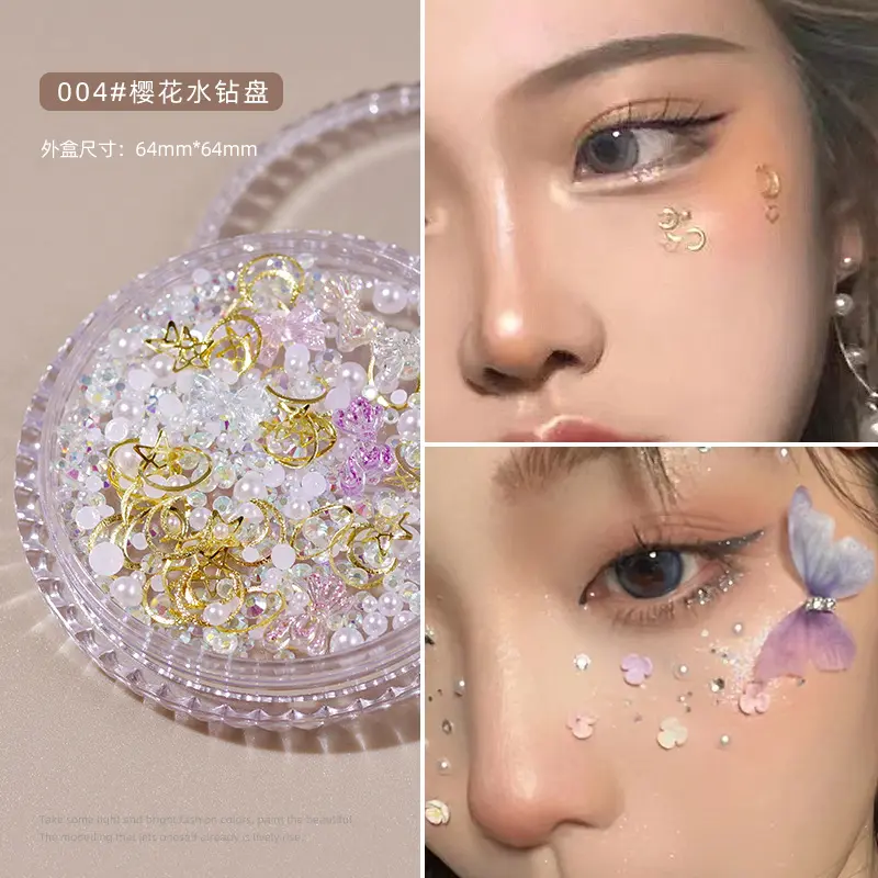Decal Trang Điểm Mắt, Dành Cho Trẻ Em, Hình Dán Trang Điểm Kim Cương Lung Linh Thích Hợp Cho Sân Khấu Khuôn Mặt, Làm Móng Kim Cương Mới, Hình Ảnh Nước mắt Và Ngọc Trai, Có Sẵn Để Sử Dụng Cùng