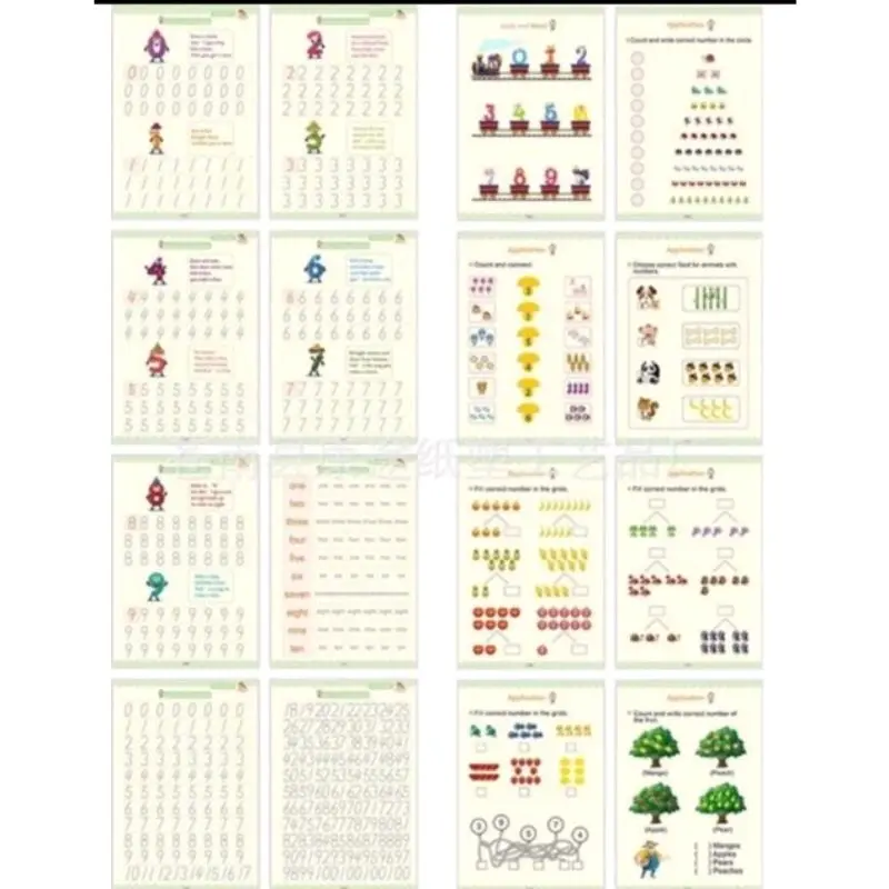 Buku belajar menulis anak tk dan paud / latihan menghitung menggambar tulis dan huruf Edukasi Anak buku sank magic practice book 1 set isi 4 buku + pulpen. edukasi angka matematika seni gambar alphabet 5