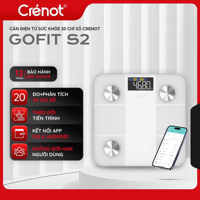 [Crenot] Cân điện tử sức khoẻ thông minh cao cấp CRENOT Gofit S2 đo 20 chỉ số cơ thể inBody mini phân tích cân nặng mỡ béo y tế