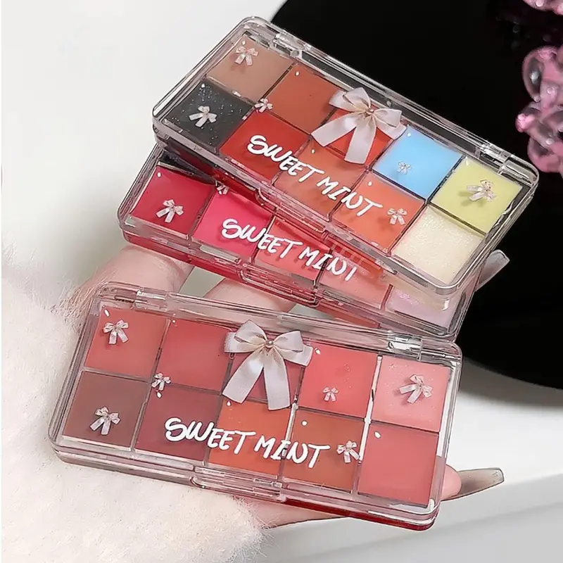 Son Kem, Son Môi 10 Màu, Bảng Màu Sweetmint, Dòng Công Chúa, Dưỡng Ẩm, Không Dễ Dán Vào Cốc, Son Môi tráng Gương 1