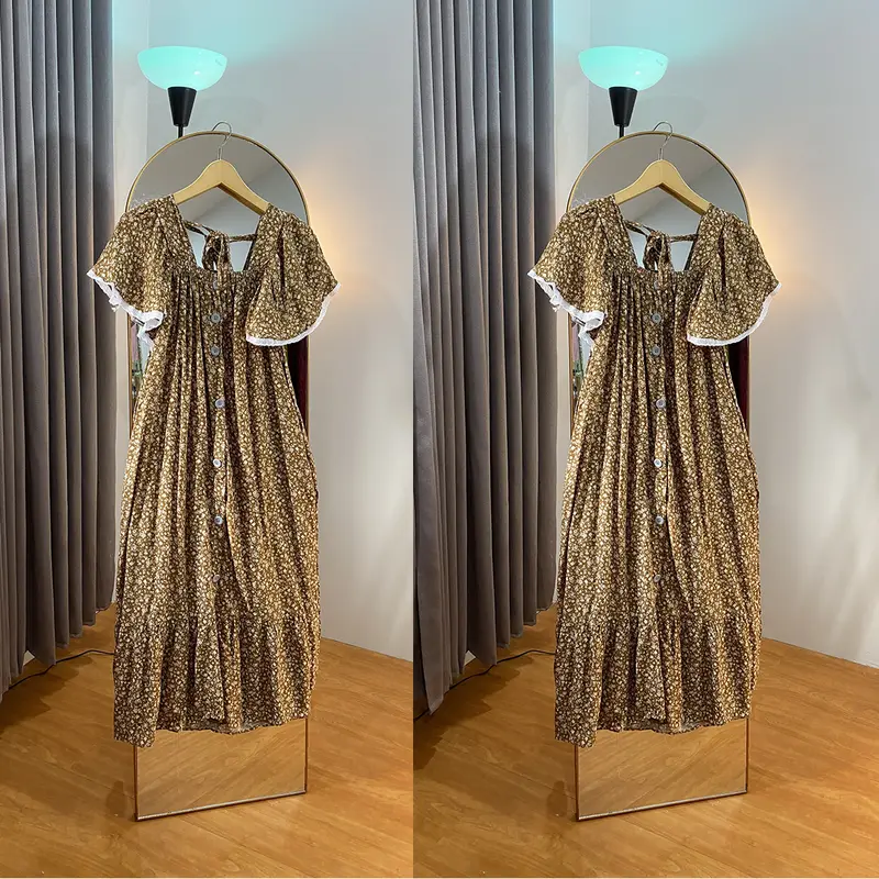 Geya Dress Daster Kekinian Busui Motif Bunga Rayon Viscose Kancing Cantik 5