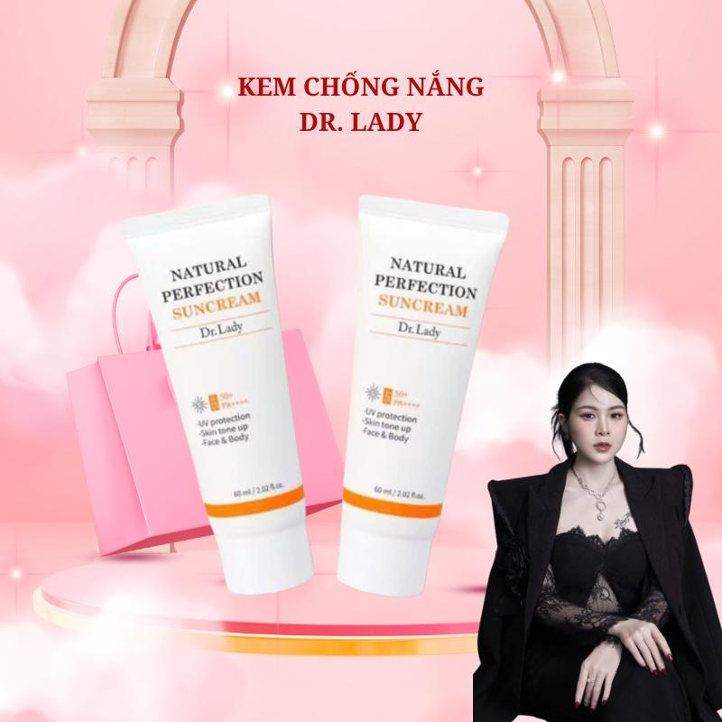 [ Tuýp 60ml ] Kem chống nắng cho da mặt nâng tông, kiềm dầu Dr Lady Hàn quốc chống nắng suốt 8 giờ, kháng nước, không cay mắt- Skincare Chắm sóc da, Làm đẹp da, dưỡng ẩm da Sun Cream makeup kiểm soát dầu