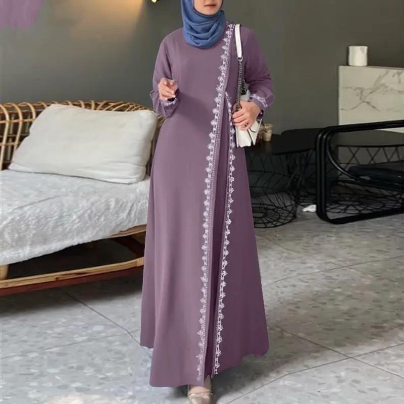 Product Introduction of Gaun Jubah Renda Wanita Muslim, Fesyen, Rompi Lengan Panjang, Sesuai untuk Musim Bunga, Pakaian Kasual, H726 # 5