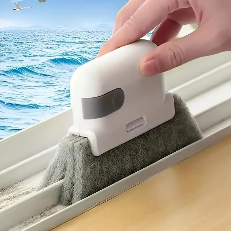 Window & Door Track Cleaning Brush Set, 3 Counts Reusable Window & Door Track Cleaning Brush, Household Cleaning Tools