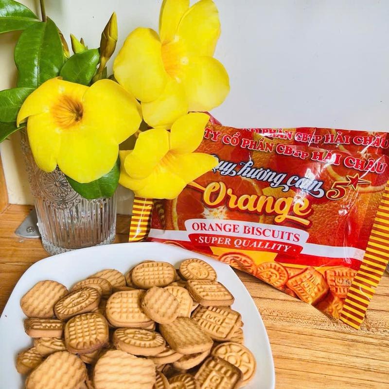 Bán sỉ combo 6 gói Bánh Quy Cam Hải Châu - đồ ăn vặt tuổi thơ