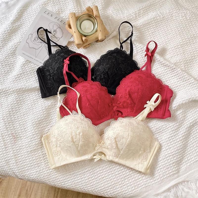 Product Introduction of & & Sexy Lace Lingerie for Women Small Chest Push-Up Bra Enhancing Bra Pure Desire No Underwire Thickened Bra 4