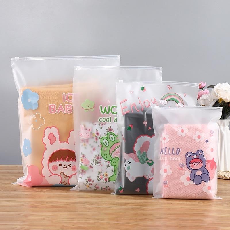 Combo 10 túi zip Đựng Đồ Đi sinh, Túi zip đựng đồ đi sinh mẹ và bé, đồ cá nhân quần áo phụ kiện du lịch, túi zip lụa, kt 30x40cm