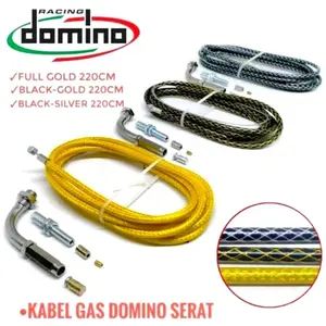 Kabel Gas Tali Gas Spontan Domino Serat Carbon Panjang 220cm Universal