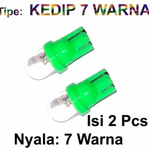 Lampu Sen Colok T10 7 Warna Flash Kedip