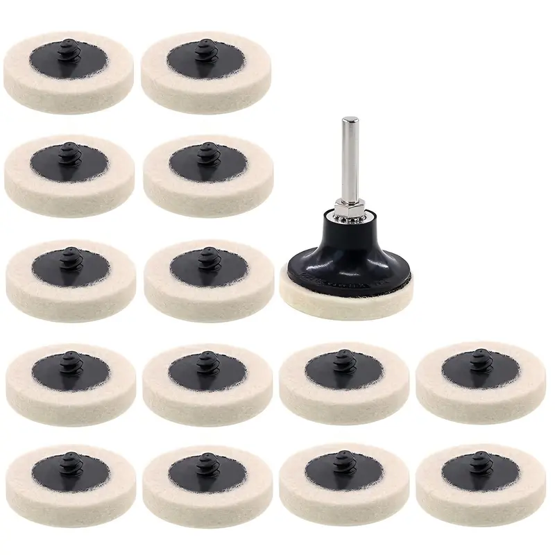 Wool Felt Polishing Pad, 2 Inch Polishing Pad with Shank, Quick Change Disc Roll Lock Surface Polishing Buffing Pads Wheels 0