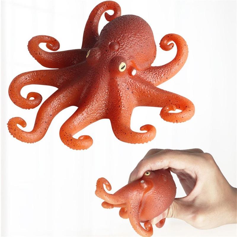 Product Introduction of Education Toy Soft Squid Squeeze Sea Animals Crab Model Octopus Simulation Marine Animals TPR Action Figures Sea Life Model Children Toy 11