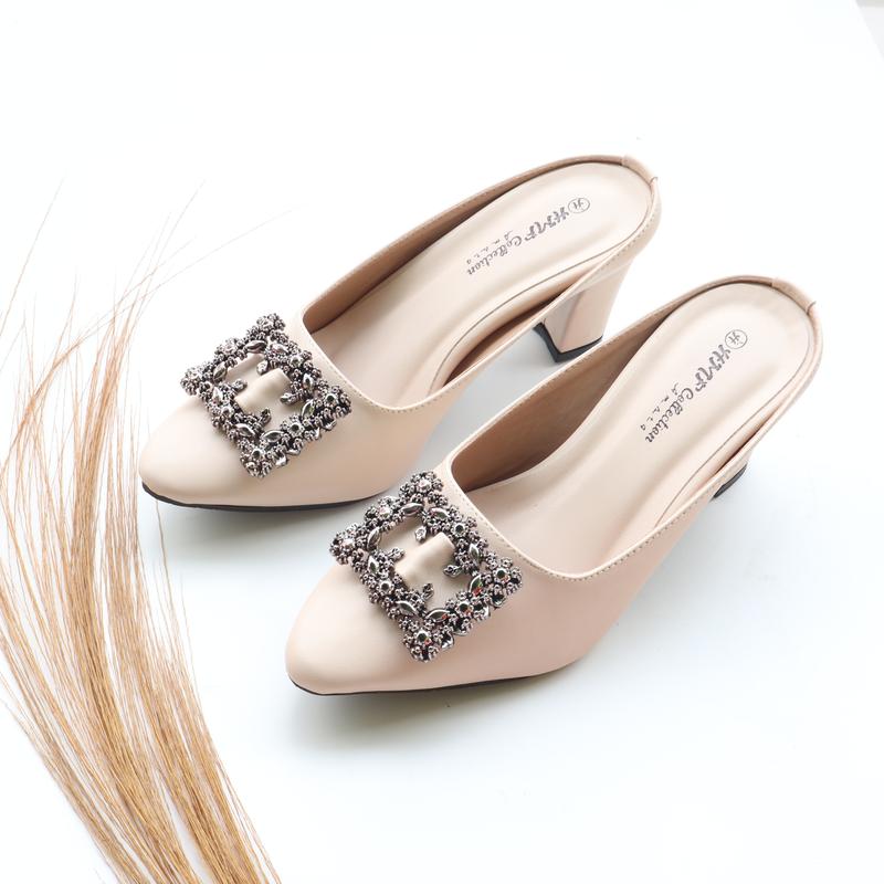 Product Introduction of HMF Yuiko High Heels Mules Wanita 7 cm AR08 26
