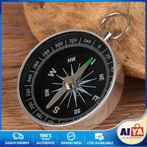 Gantungan Kunci Kompas Dm58Mm Mini Bulat Keychain Compass Untuk Kiblat