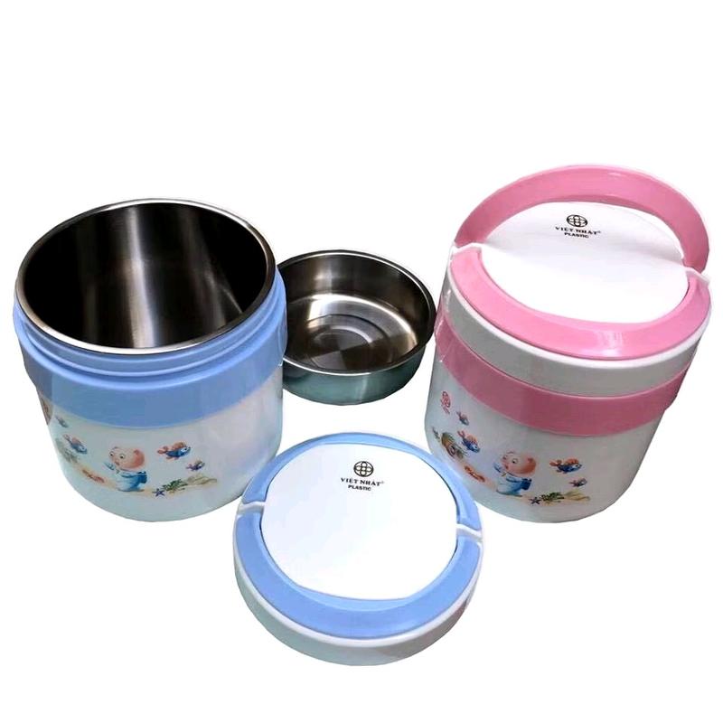 Cặp lồng hộp đựng cơm giữ nhiệt 2 ngăn inox cao cấp dung tích 1 lít ruột
