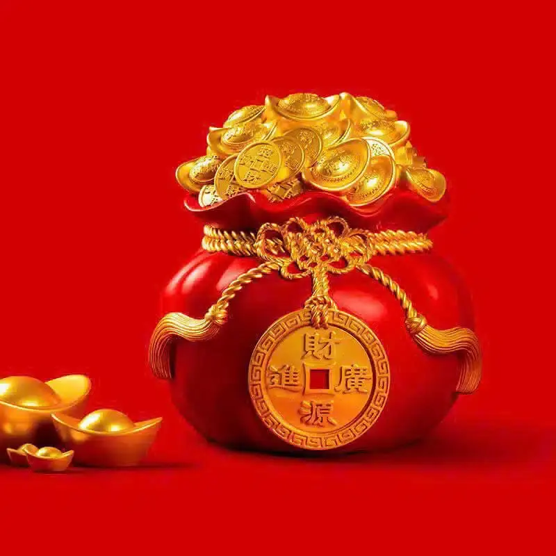 Hũ Đựng Muối Gạo Cầu Tài Lộc Đầu Năm Mới. Túi Thần Tài May Mắn Trang Trí Ban Thờ Bàn Làm Việc. Chum Vàng Thu Hút Tài Lộc Decor Decor Phòng 0