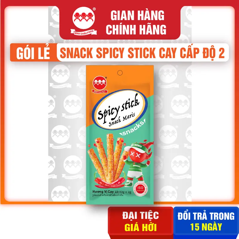 Snack Spicy Stick Xanh Minh Châu Food Chính Hãng Thơm Ngon Giòn Cuốn Đồ Ăn Vặt BimBim 0