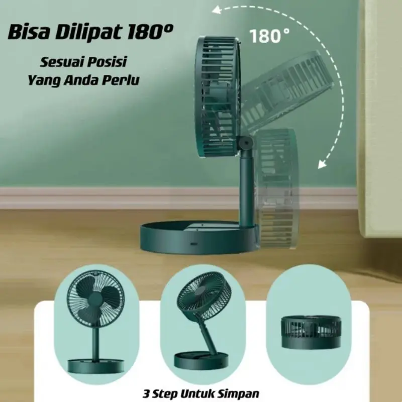 Kipas mini Lipat M7 portable fan folding stand  Cooling Fan rechargeabl powerbank [Bisa COD] 2