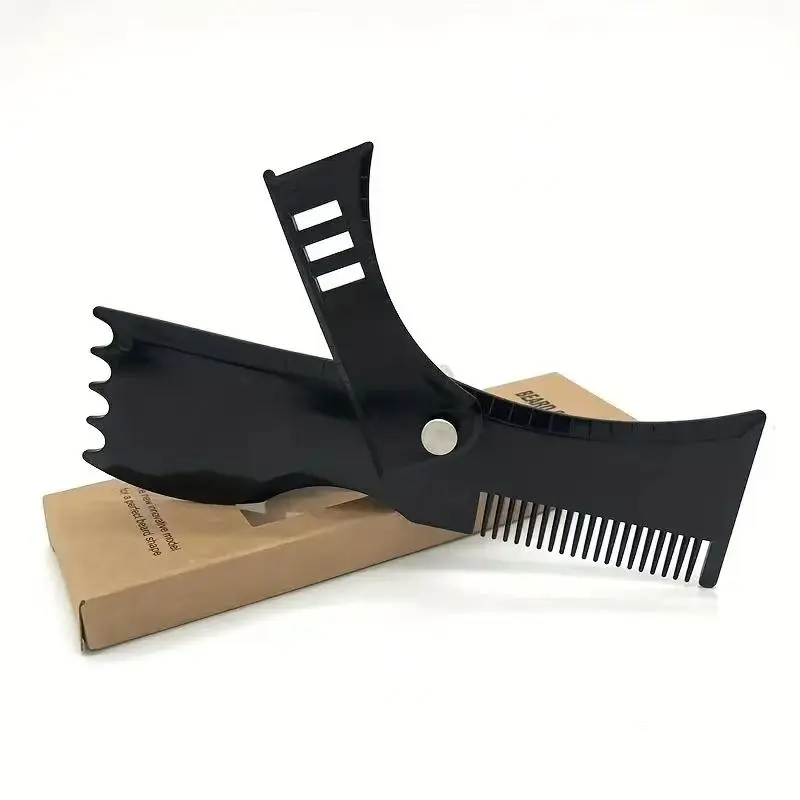 Random Color Rotatable Beard Styling Comb, 1 Box Adjustable Beard Styling Ruler, Professional Beard Styling Tool For Men 3