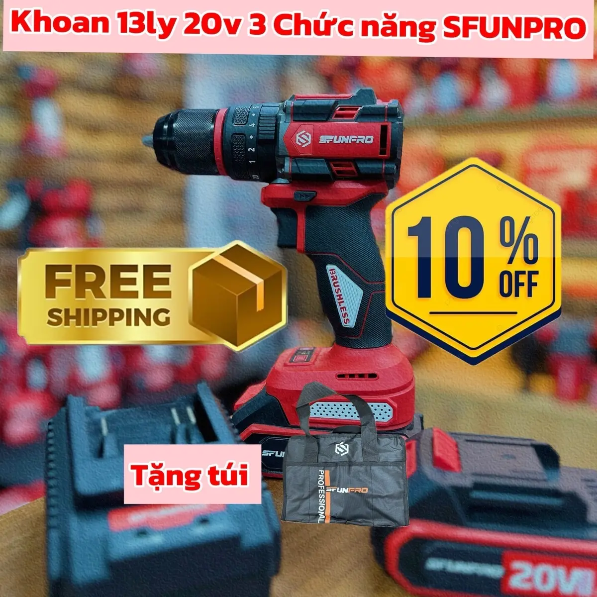 Khoan 13 ly 3 Chức năng SFUNPRO CHÍNH HÃNG