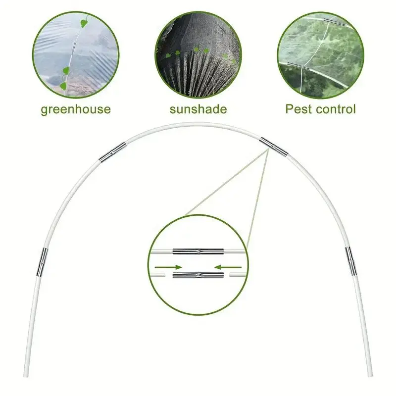 Fiberglass Greenhouse Hoops, 43-Inch Wide Rust Resistant Fiberglass Greenhouse Hoops for DIY Plant Tunnel, Garden Fabric Support Hoop Frame 5