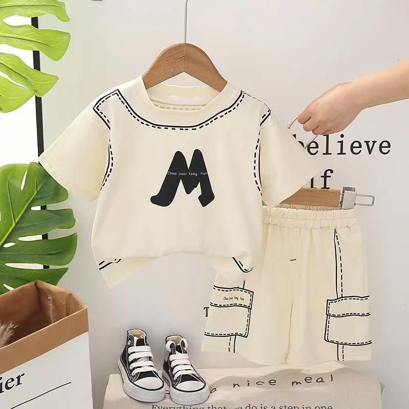 Product Introduction of Bộ Đồ Bé Trai Mùa hè, AG SHOP, Hàng Mới Về Năm 2024, Áo Thun ngắn Tay Cổ Thuyền Chữ Cái, Quần Đùi Thường Ngày Cho Em Bé Trai, Bộ Hai Mảnh, Thiết Kế Thiên Thần, [Phiên Bản Mới] ✨ [Thiên Thần] ✨ 6