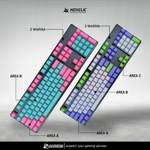 Noxelic Custom Keycaps PBT Double Shot 104 Key Set Mechanical Keyboard