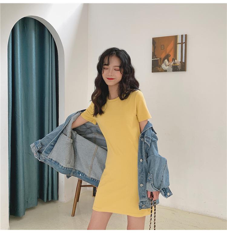 Product Introduction of Váy Áo Thun Dài Tay Dáng Ôm, Phong Cách Hàn Quốc, Hàng Mới Về, Màu Pastel, Váy Co Giãn, Thích Hợp Cho Bé Gái, Hàng Đầu Biến mất, 2023 4