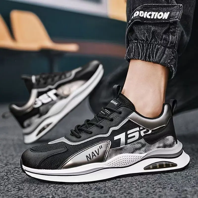 2026 Nuevos zapatos deportivos casuales para exteriores para hombre, estilo callejero, suela cómoda y suave, zapatos de tenis con cordones livianos y antideslizantes, modernos y versátiles, adecuados para correr, viajar, hacer senderismo, viajar al trabajo y uso diario. - Foto 7