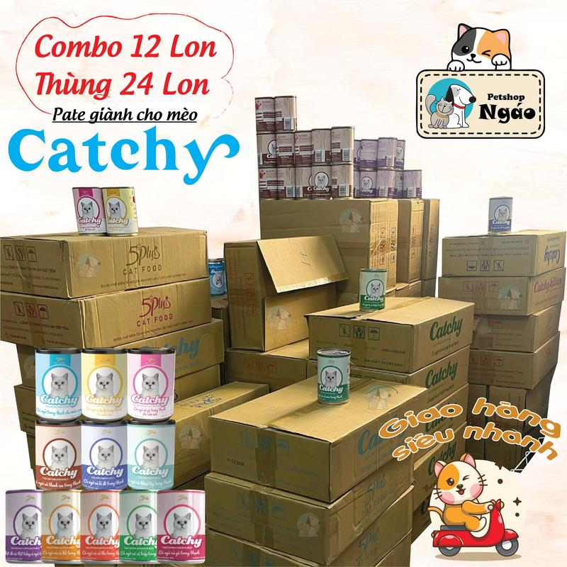 [ Thùng ] Pate thức ăn cho mèo Catchy 400gr __