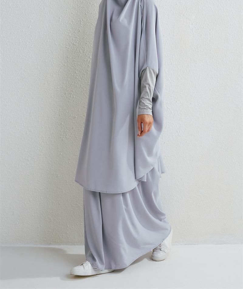 Product Introduction of Two-Piece High-Quality Large Size Clothing, Women's Clothing, Clothing Apparel, Solid Color Long Sleeve Skirt Long Robe 22