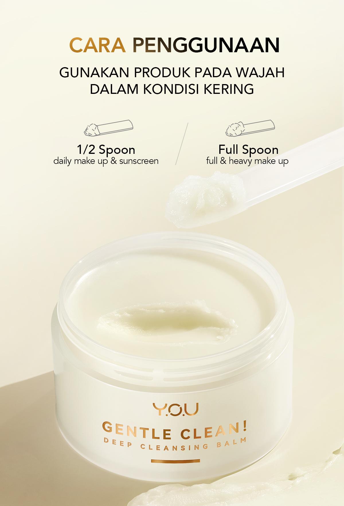 YOU Cleansing Balm Gentle Clean! Pembersih Makeup Deep Cleansing Balm Oil Make Up Remover All Skin Type Face Cleanser Wajah Removal Muka Cleaning Acid Balm Pembersih Makeup Waterproof, Non comedogenic
